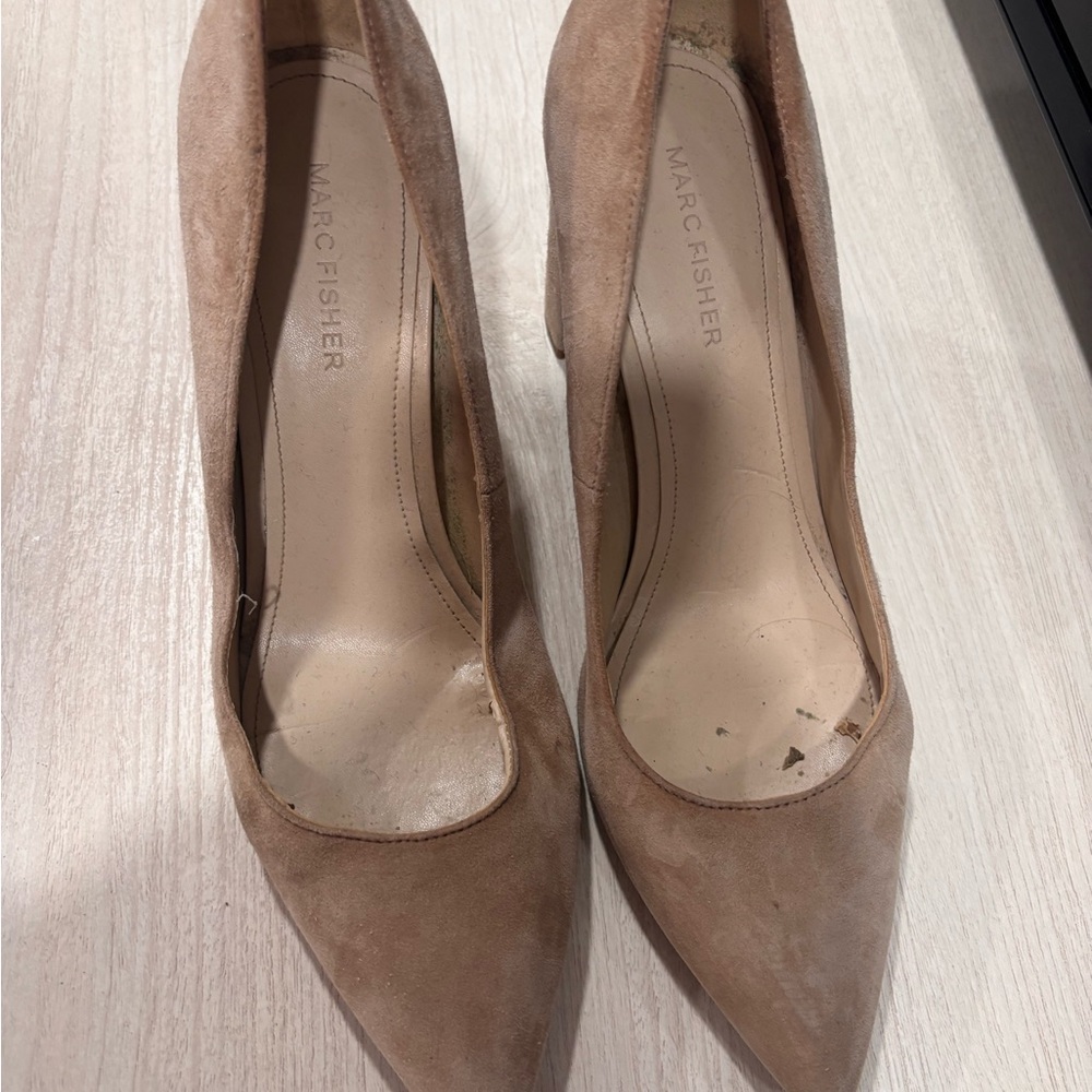 Marc Fisher Women's Nude Suede Heels